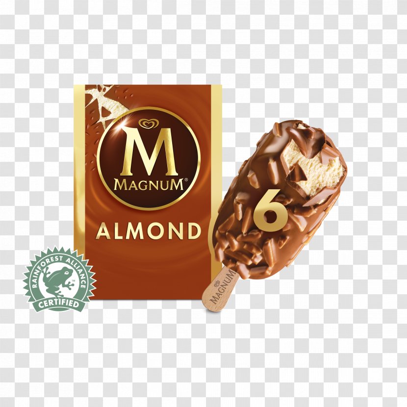 Chocolate Ice Cream Magnum Milk - Food - Almonds Transparent PNG