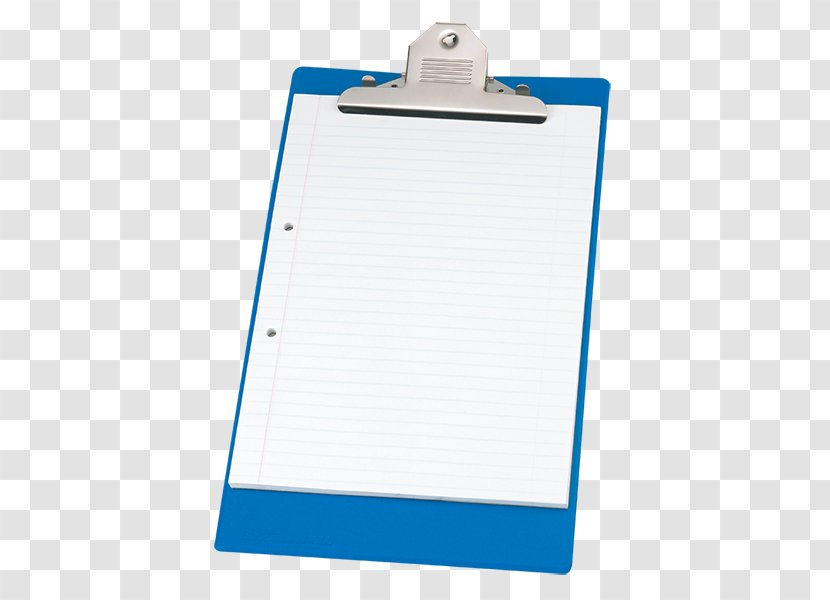 Paper Clipboard Blue Material - Notebook Transparent PNG