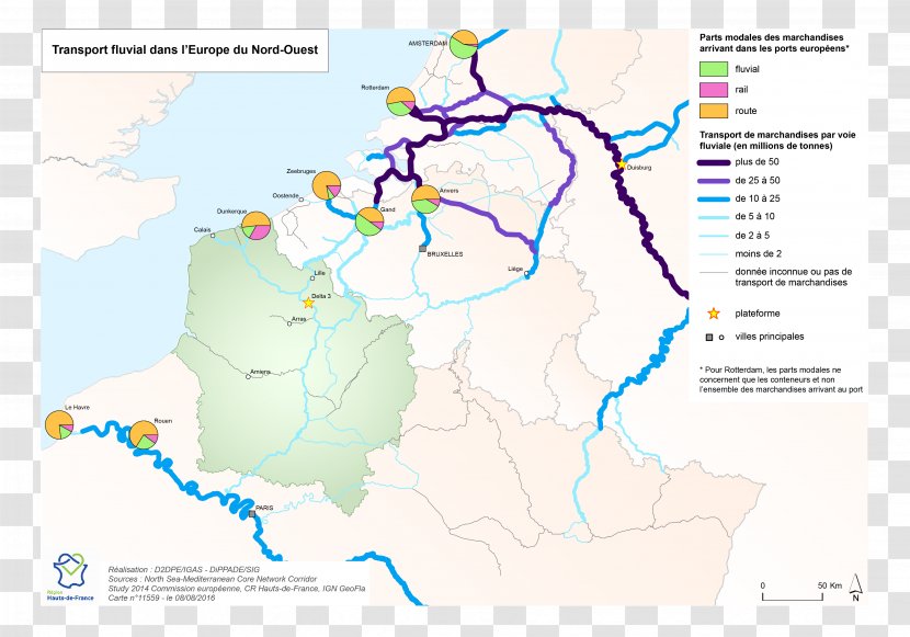 Inland Navigation Map Port Of Calais Transport Transparent PNG