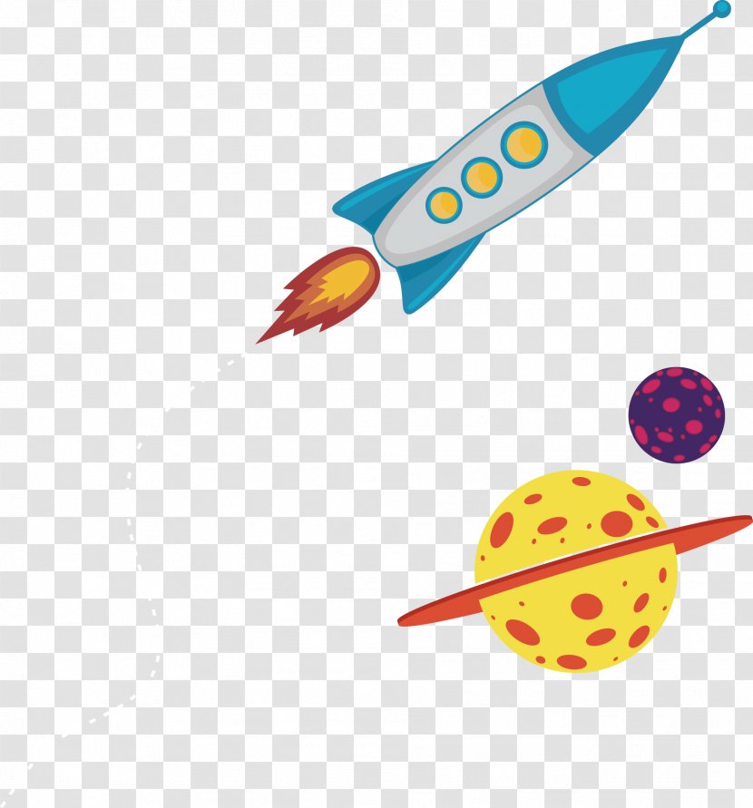 Earth Cartoon Outer Space - Rocket And Planet Transparent PNG