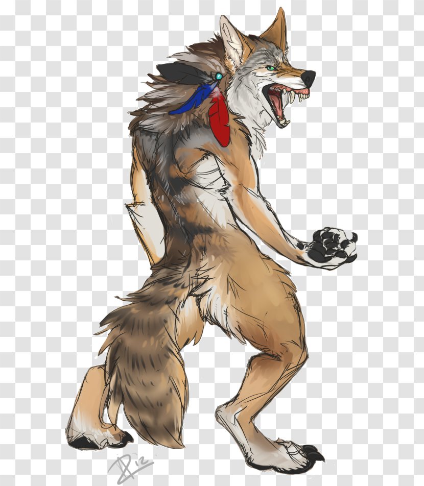 Coyote Drawing Art Werewolf - Furry Fandom - Anthropomorphic Animals Transparent PNG