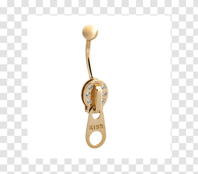 Body Jewellery Gold Navel Piercing - Zipper Transparent PNG