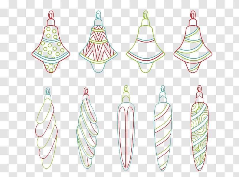 Download Clip Art - Christmas - Vector Elements Hand-painted Wind Chimes Transparent PNG