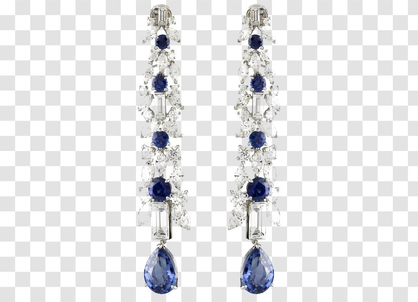 Sapphire Earring Blue Jewellery - Gemstone - Flower Earrings Transparent PNG