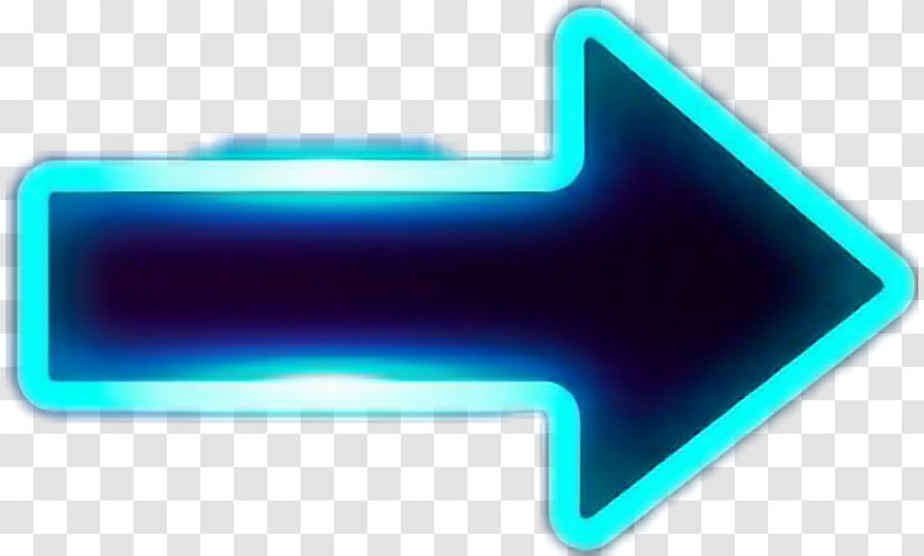 Arrow Image Neon Sticker - Blue Transparent PNG
