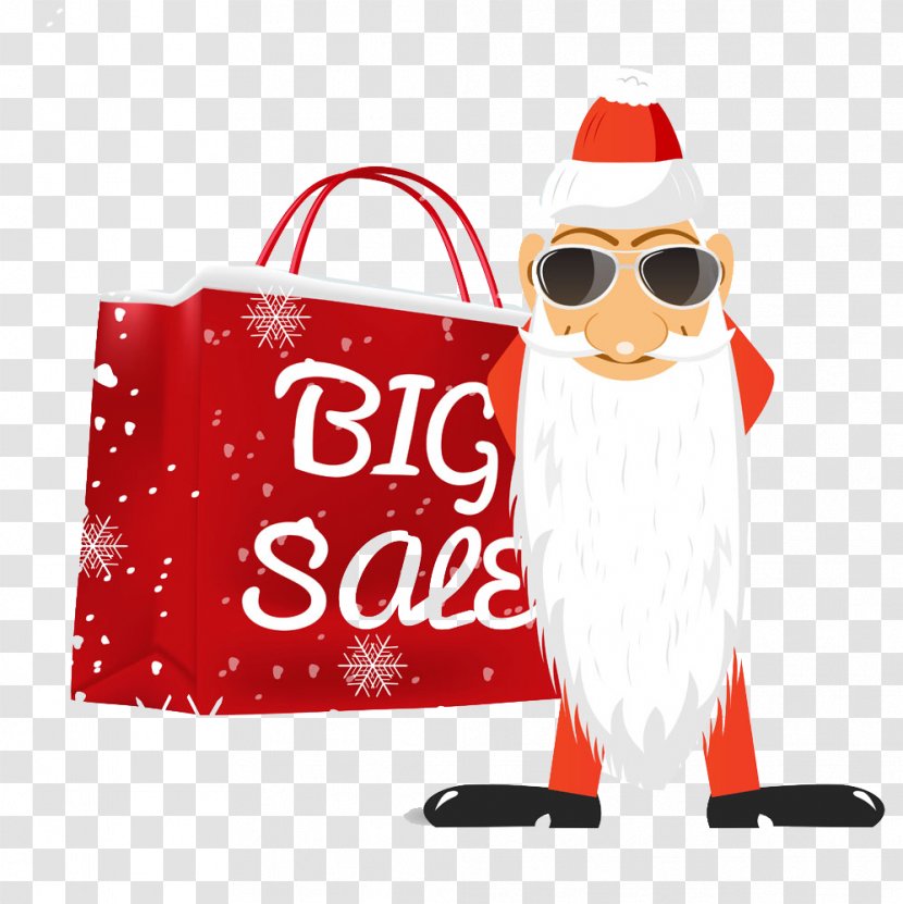 Santa Claus Christmas Paper Gift - Art - Shopping Bag WordArt Free Pictures Transparent PNG