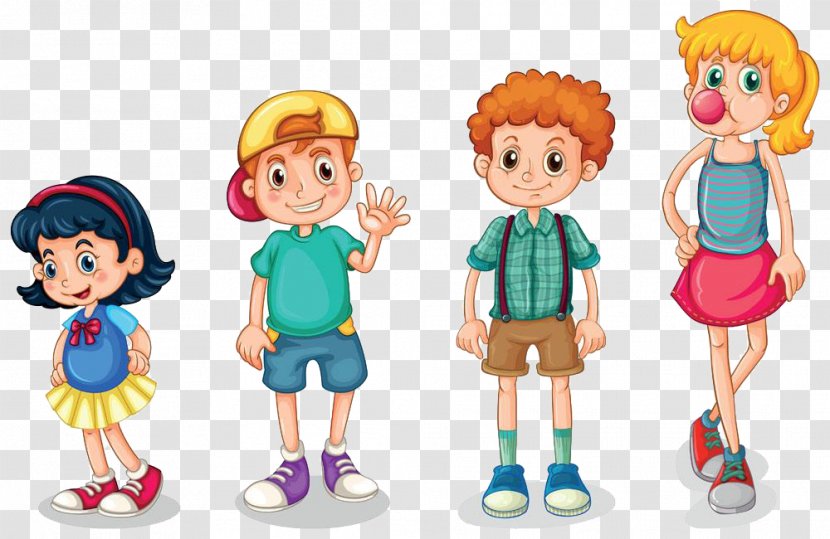 Cartoon Sibling Stock Photography Illustration - Watercolor - 4 Children Transparent PNG