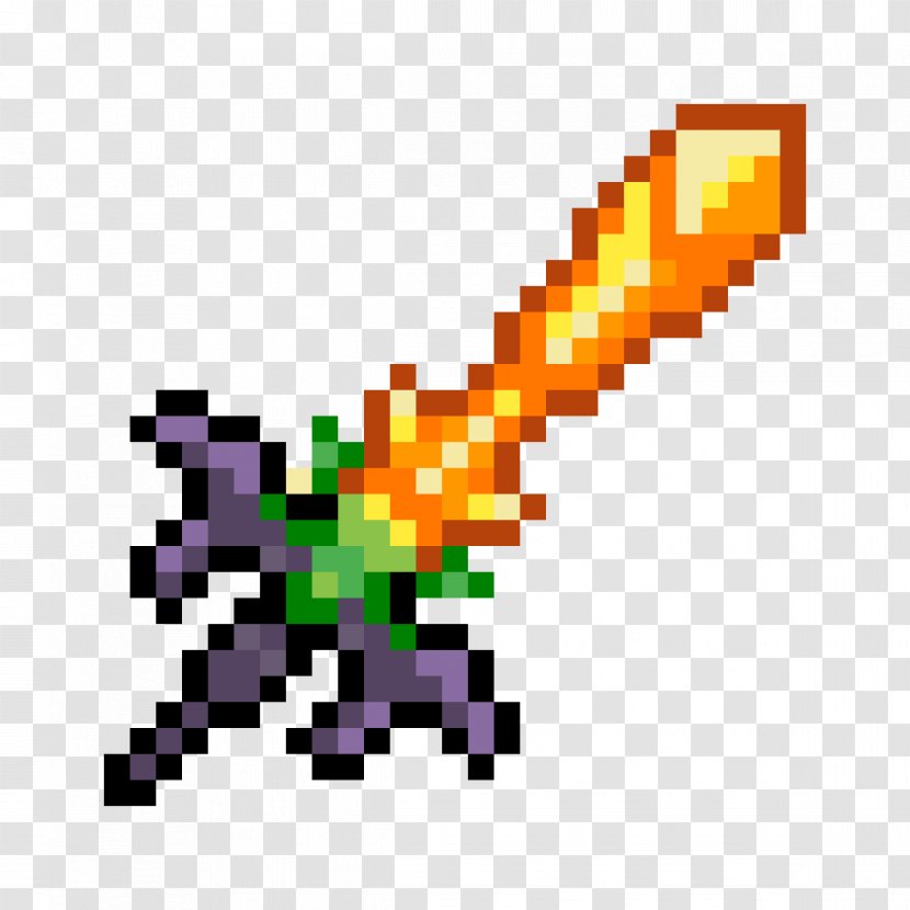 Terraria Weapon Pixel Art Minecraft Drawing - Diagram - Headless Horseman Transparent PNG