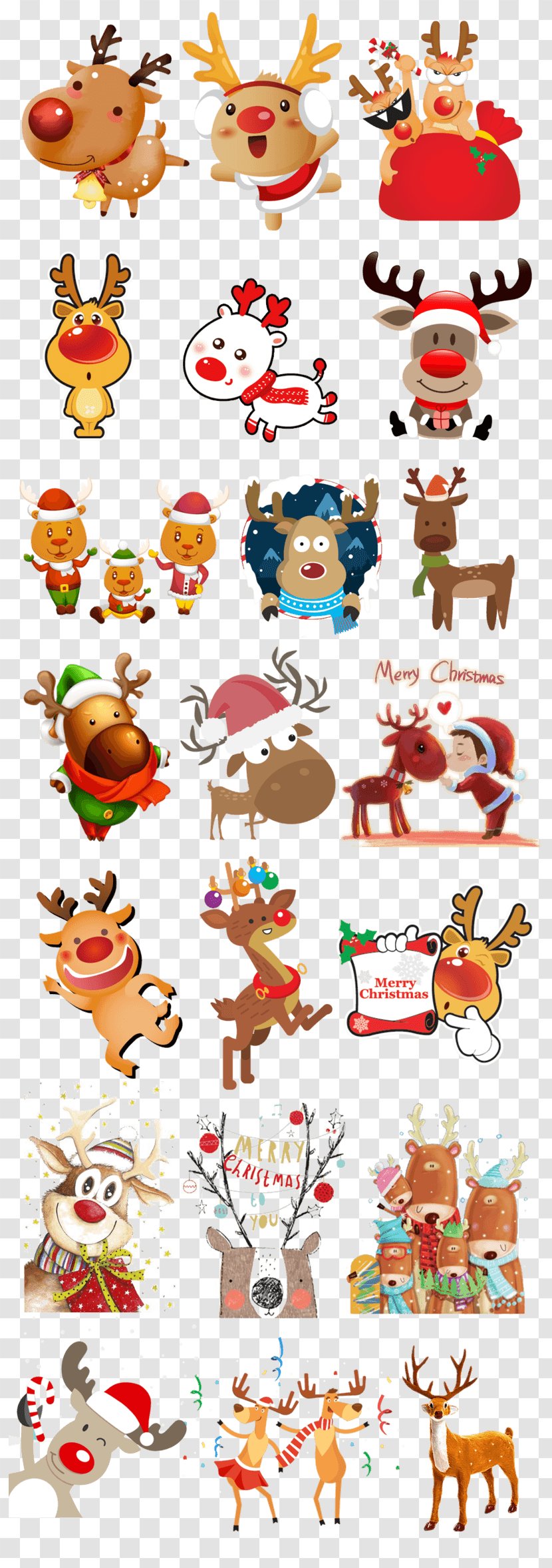 Christmas Day Santa Claus Image Design - Deer Fawn Transparent PNG