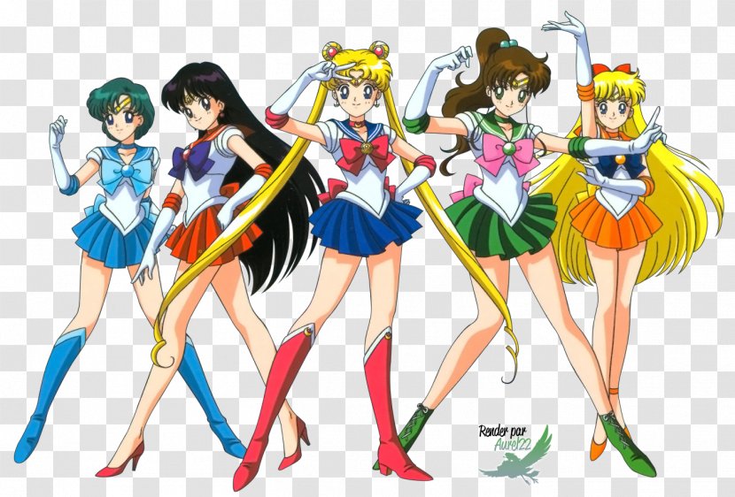 Sailor Moon Venus Jupiter Mars Mercury - Silhouette Transparent PNG