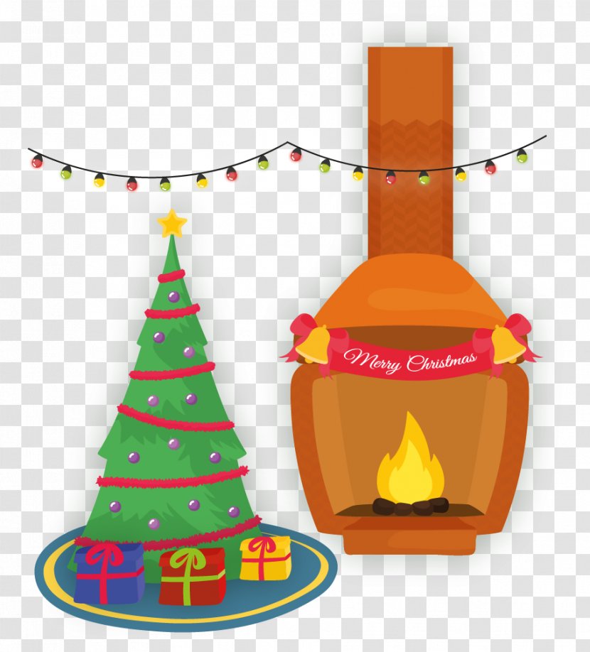 Christmas Tree Gift - Fireplace - Stove Transparent PNG