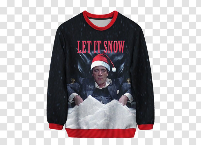 T-shirt Tony Montana Christmas Jumper Sweater Sleeve - Party Transparent PNG