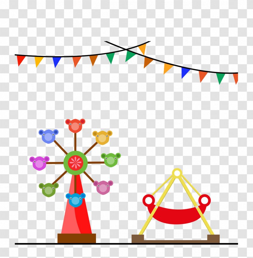 Amusement Park Pirate Ship Cartoon - Flat Design - Circus Transparent PNG