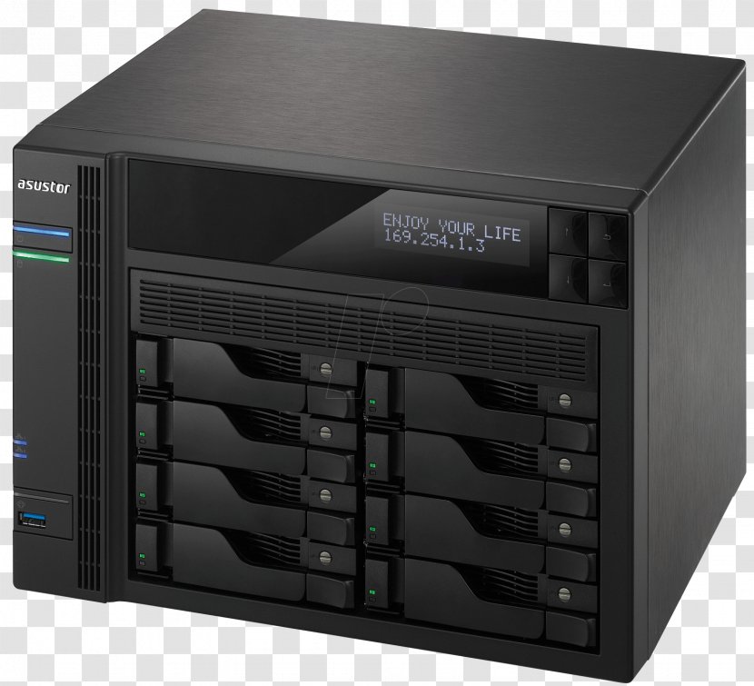 Intel Network Storage Systems ASUSTOR AS-7008T NAS Server - Asustor 10bay Nas I3 Usb30 Hdmi As7010t - SATA 6Gb/s / ESATA Inc. Hard DrivesIntel Transparent PNG