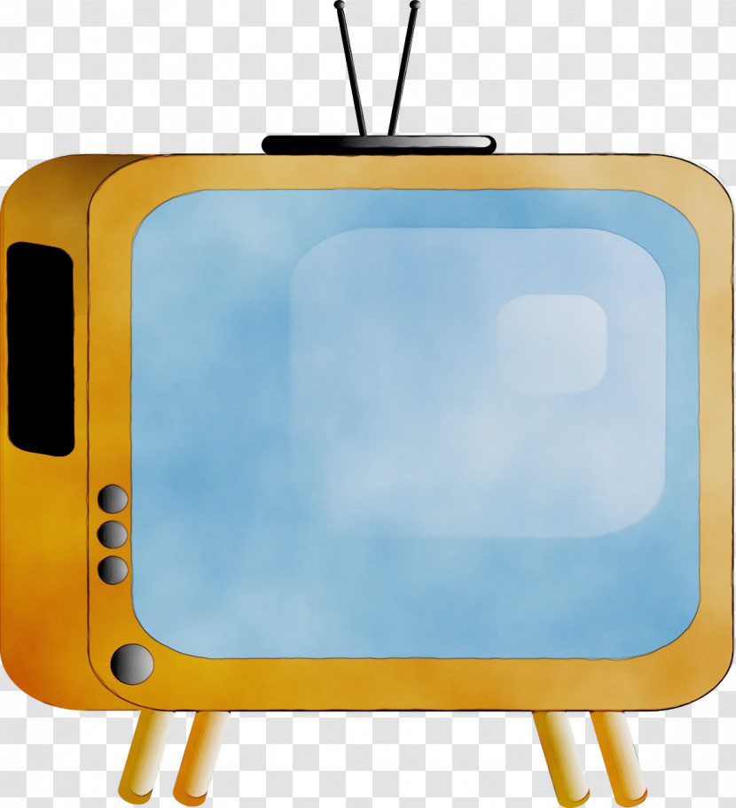 Yellow Television Media Rectangle Easel Transparent PNG