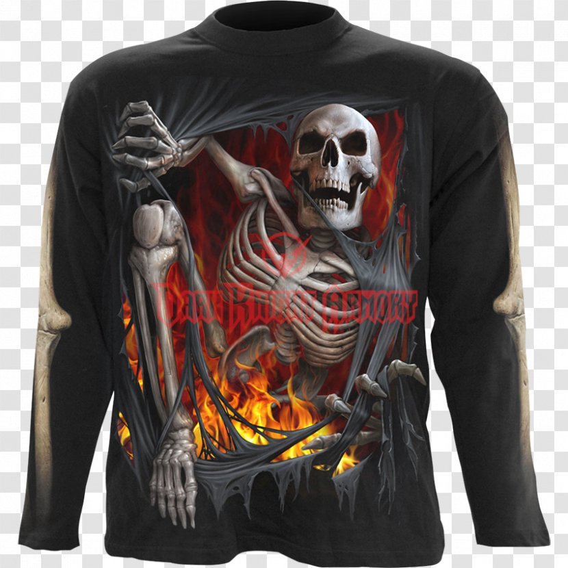 Death Long-sleeved T-shirt Human Skull Symbolism Transparent PNG