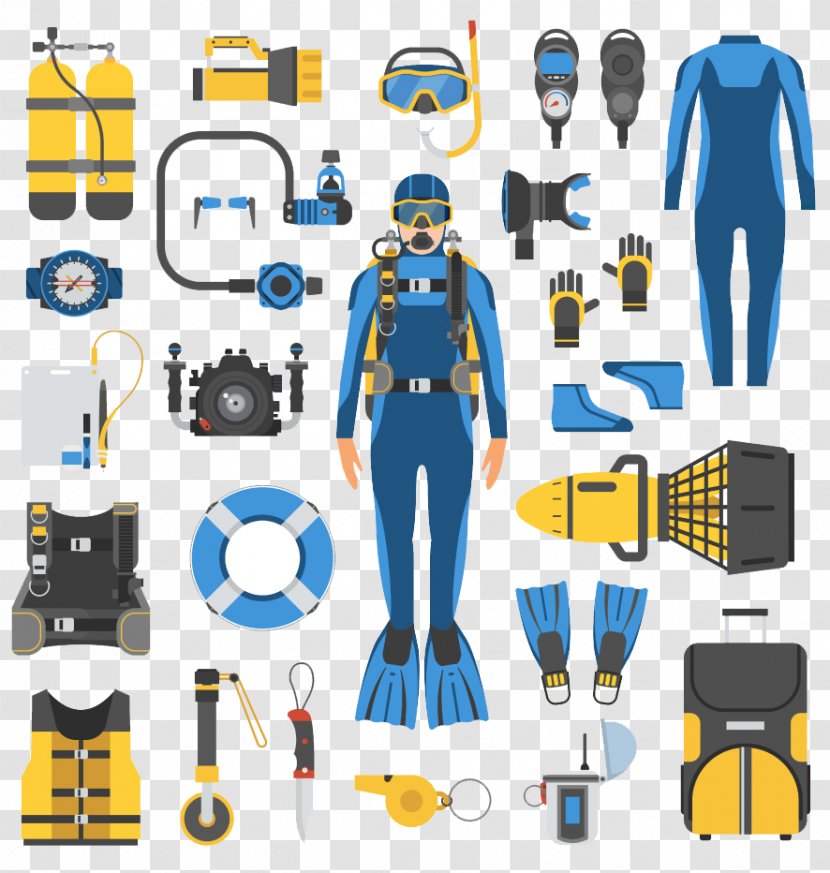 Diving Equipment Scuba Set Underwater & Snorkeling Masks - Recreational Transparent PNG