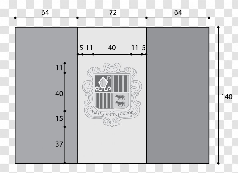 Flag Of Andorra Coat Arms National - Black And White Transparent PNG