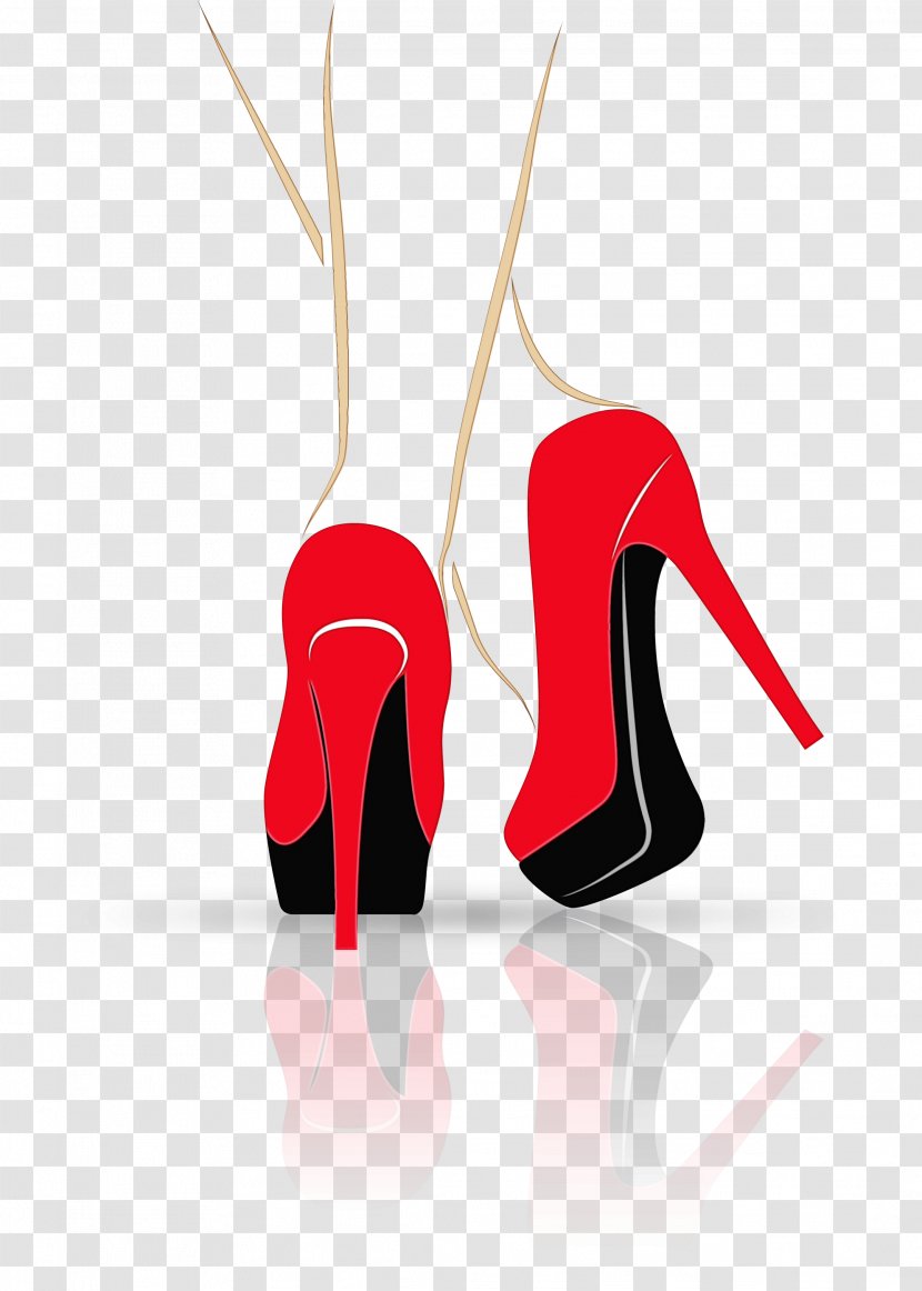 High Heels Footwear Red Shoe Carmine - Watercolor - Logo Court Transparent PNG