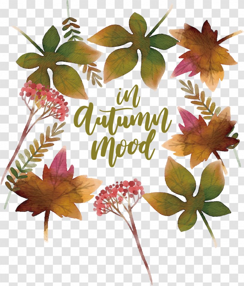 Autumn Leaf Watercolor Painting Deciduous - Leaves - Romantic Little Fresh Transparent PNG