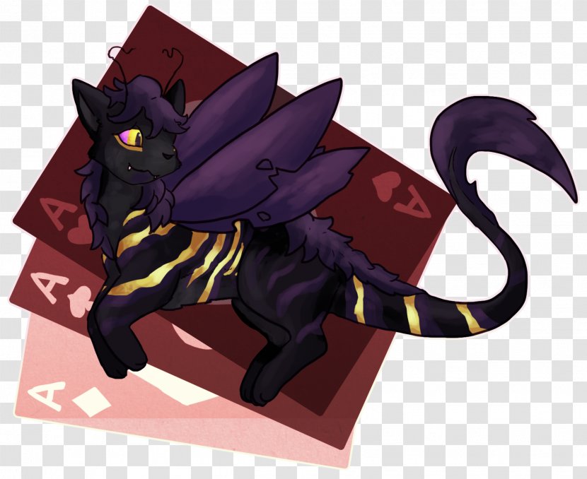 Cat Illustration Cartoon Purple - Dragon Transparent PNG