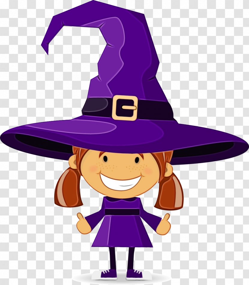 Cartoon Purple Witch Hat Violet - Costume Accessory - Headgear Transparent PNG