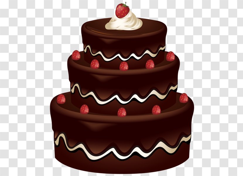 Birthday Cake Cupcake Black Forest Gateau Clip Art - Chocolate Transparent PNG