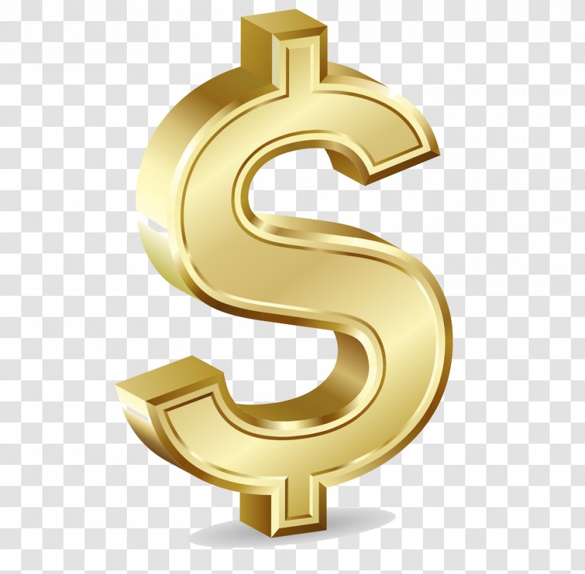 Dollar Sign Gold Currency Symbol Clip Art - Number - Transparent Transparent PNG