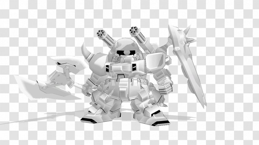 Mecha White Robot Figurine - Black And Transparent PNG