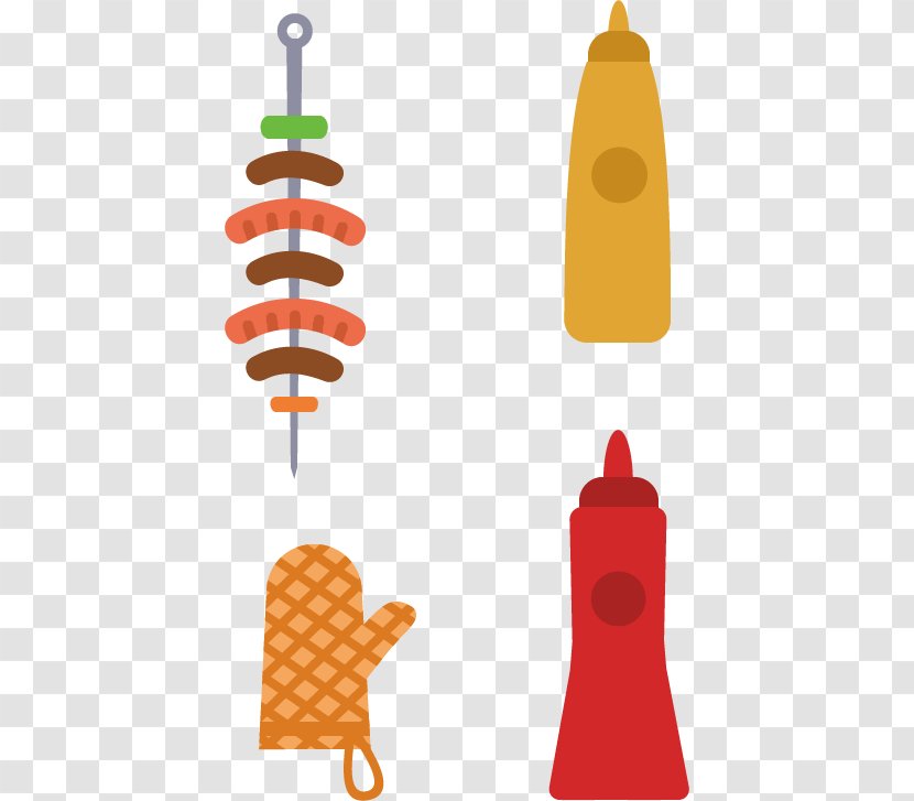 Barbecue Churrasco Hot Dog Food Clip Art - Orange - Vector Transparent PNG