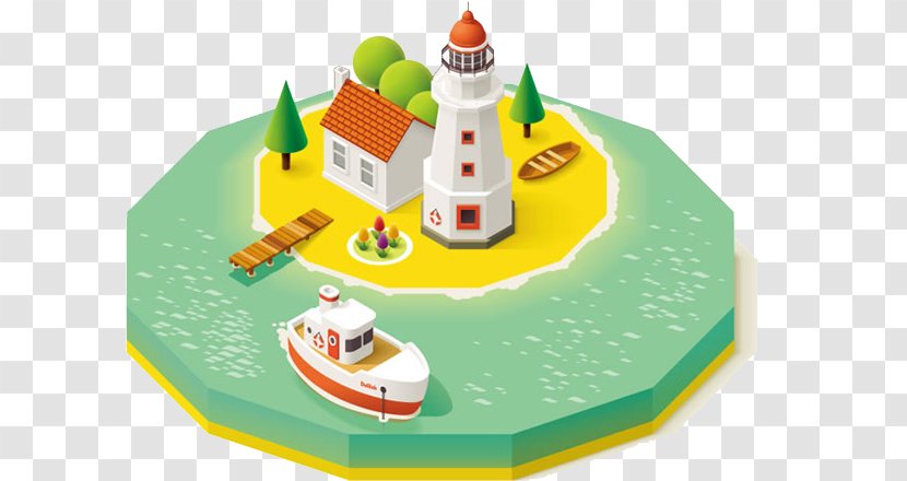 Isometric Projection Royalty-free Art Illustration - Games - Hand Painted Sea View Room Deluxe Transparent PNG