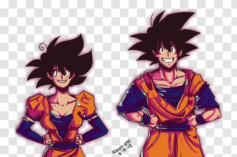 Goku Bulma Vegeta Gender Bender Saiyan - Watercolor Transparent PNG