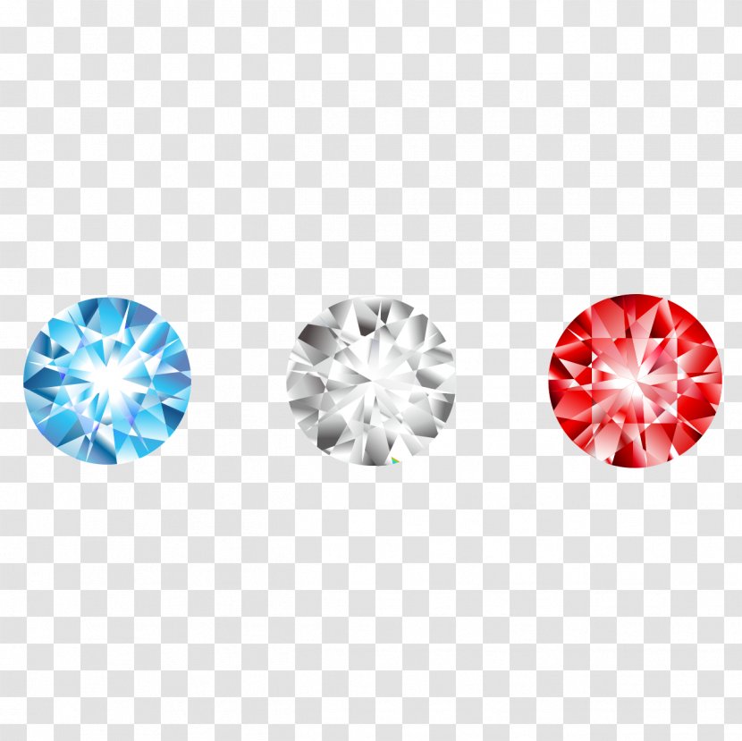 Gemstone Diamond Red White - Bright Tri-color Gem Transparent PNG