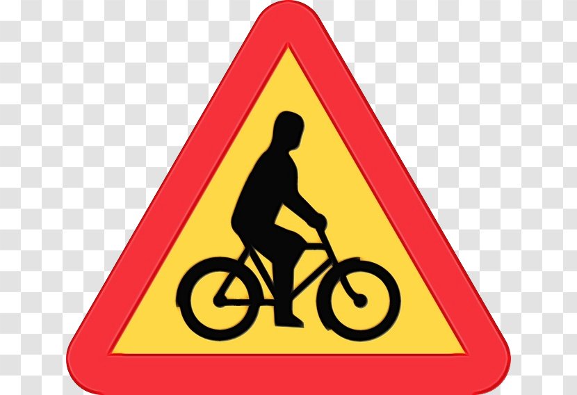 Cycling Traffic Sign Signage Bicycle - Triangle Recreation Transparent PNG