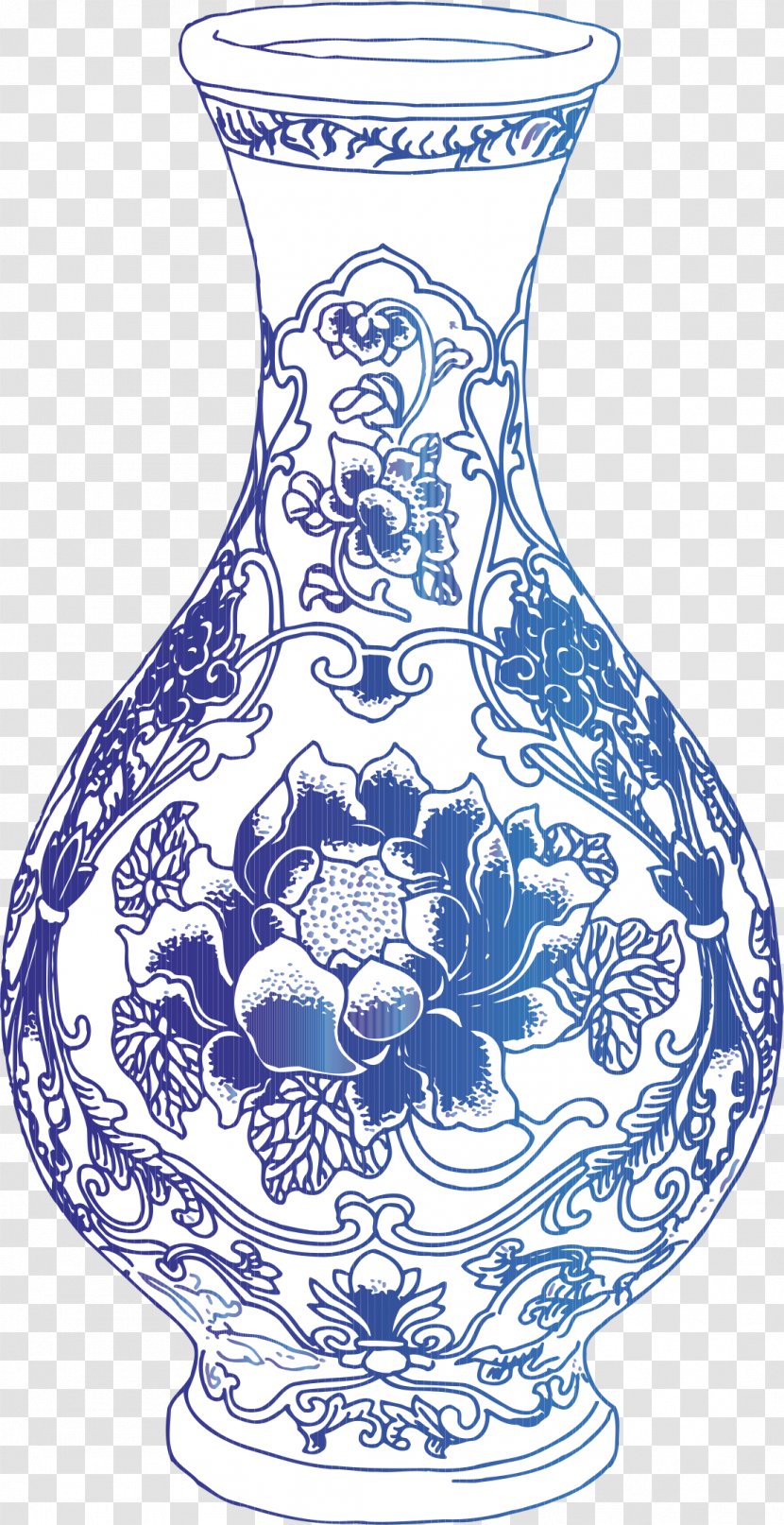 Blue And White Pottery Porcelain - Ceramic - Bottle Transparent PNG