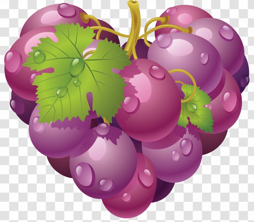 Grape Juice Drawing Clip Art - Heart - Patten Transparent PNG