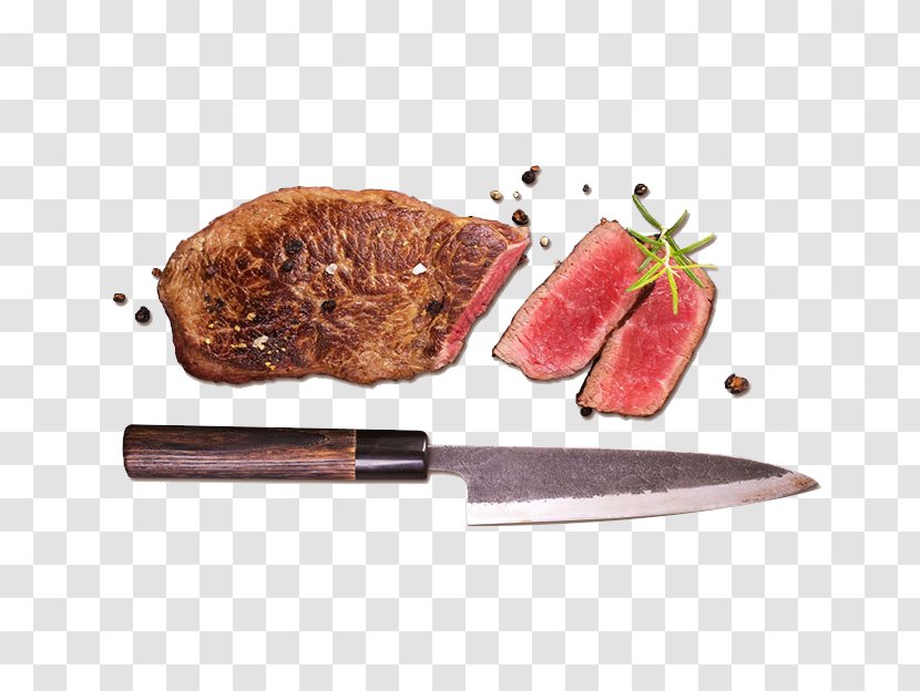 Beefsteak Pepper Steak Bayonne Ham Kobe Beef - Black Transparent PNG