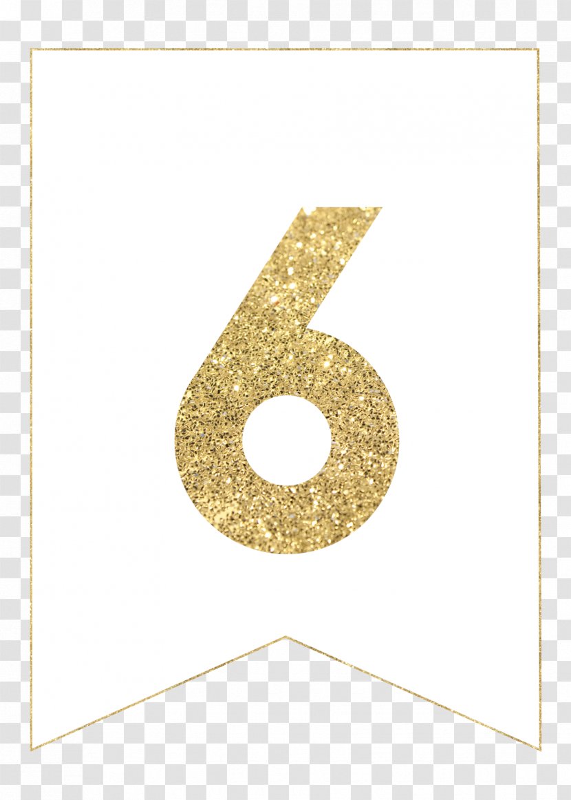 Letter Banner Printing Paper Pennon - Number - Gold Transparent PNG