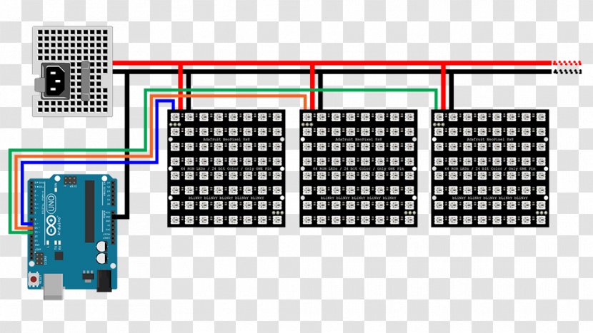 Arduino Electronics Adafruit Industries Microcontroller Display Device - Matrix Code Transparent PNG