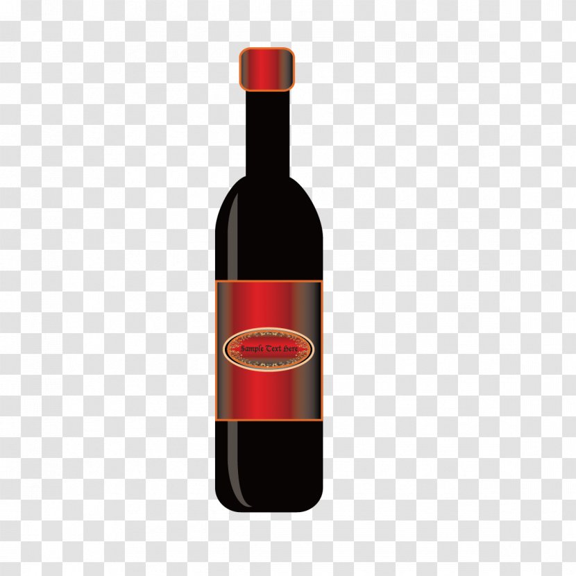 Red Wine Liqueur Sake Bottle - Creative Transparent PNG