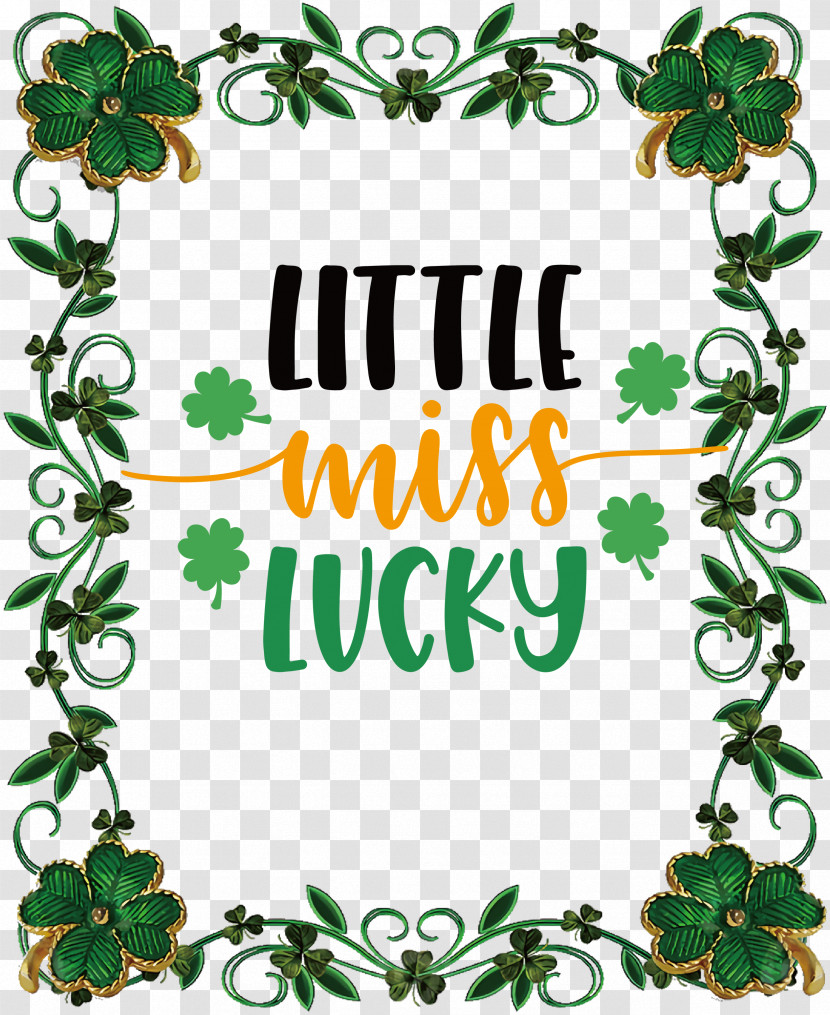 Little Miss Lucky Lucky Patricks Day Transparent PNG