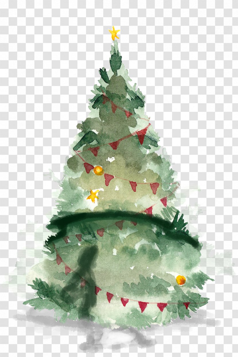 Santa Claus Christmas Tree Gift - Decor - Hand-painted Cartoon Transparent PNG