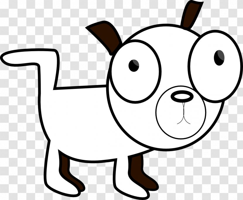 Dog Puppy Cartoon Clip Art - Line - Black And White Picture Of A Transparent PNG