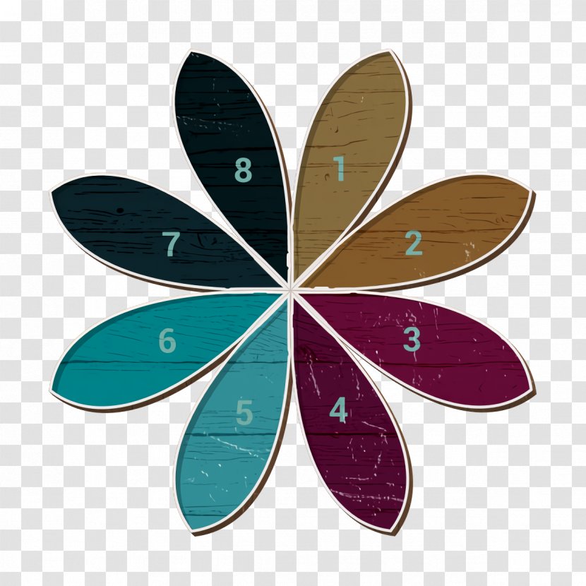 Analytics Icon Infographic Pie Chart - Flower Petal Transparent PNG