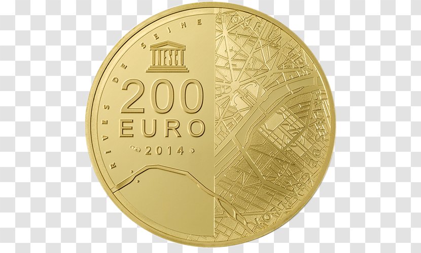 Coin 200 Euro Note Gold Monnaie De Paris Silver - 2 Commemorative Coins Transparent PNG