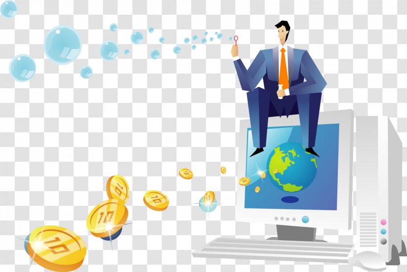 Businessperson Euclidean Vector - Man Sitting On The Computer Transparent PNG