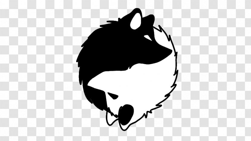 Gray Wolf Yin And Yang Dhole Canidae Black White - Logo Transparent PNG