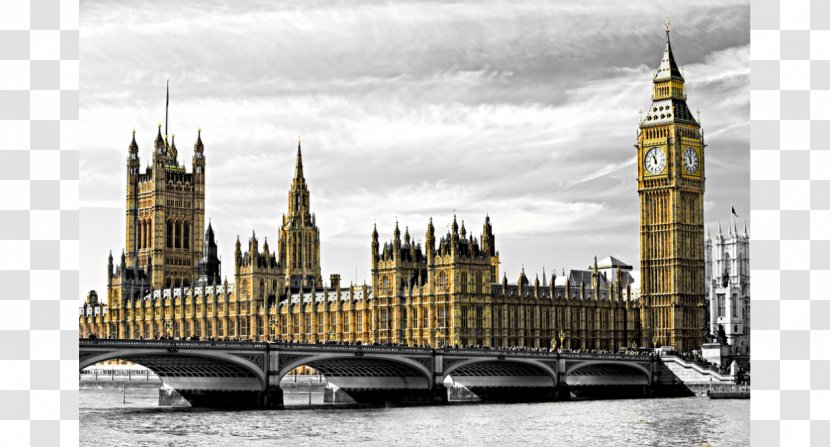 Palace Of Westminster Big Ben Bridge River Thames Houses Parliament - United Kingdom Transparent PNG