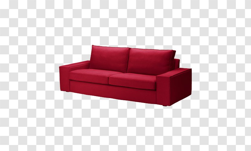 Kivik Couch Slipcover IKEA Sofa Bed - Footstool - Red Three-seat Transparent PNG