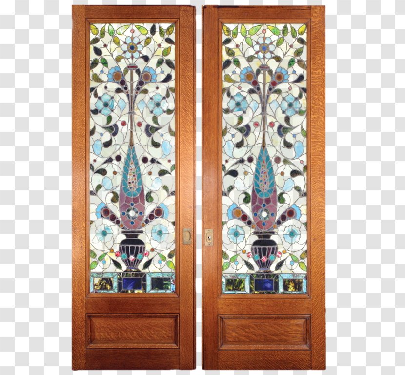 Window Stained Glass Pocket Door Sliding - Furniture Material Free Pull Flower Case Transparent PNG